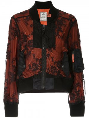 Куртка-бомбер с кружевной вставкой Maison Mihara Yasuhiro. Цвет: черный