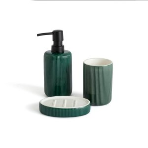 Комплект для ванной из рифленого LA REDOUTE INTERIEURS. Цвет: зеленый
