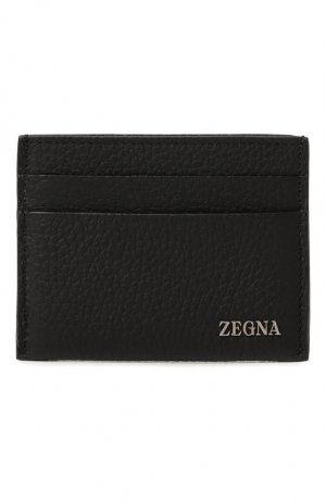 Кожаный футляр для кредитных карт Zegna. Цвет: чёрный