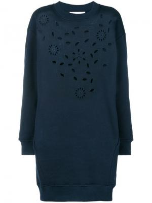 Платье-свитер с цветочной вышивкой See By Chloé. Цвет: синий