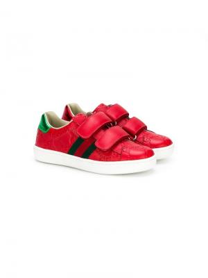 Кроссовки с логотипом GG Gucci Kids. Цвет: красный