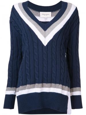 Вязаный свитер с косами Public School. Цвет: синий