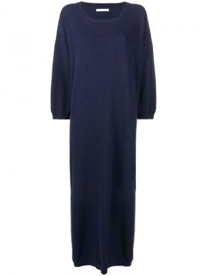 Длинное трикотажное платье Société Anonyme. Цвет: синий