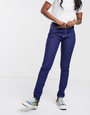 Зауженные джинсы с вышивкой логотипа -Темно-синий Love Moschino