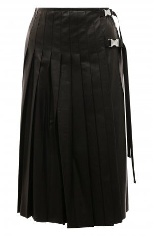 Кожаная юбка Prada. Цвет: чёрный