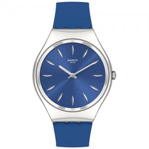 Наручные часы swatch, синий, серебряный Swatch. Цвет: синий
