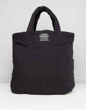 Уплотненная сумка-шоппер Cheap Monday. Цвет: черный