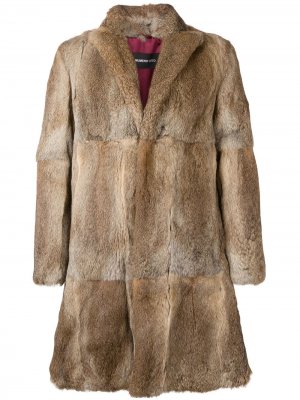 Однобортное пальто из меха кролика Numerootto. Цвет: коричневый