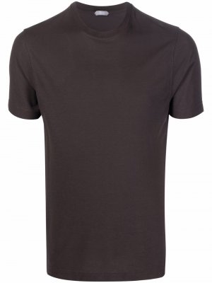 Round neck T-shirt Zanone. Цвет: коричневый
