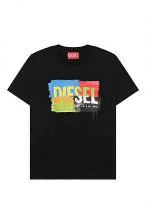 Хлопковая футболка Diesel. Цвет: чёрный