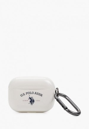 Чехол для наушников U.S. Polo Assn. Airpods Pro Shiny TPU Double horse White. Цвет: белый