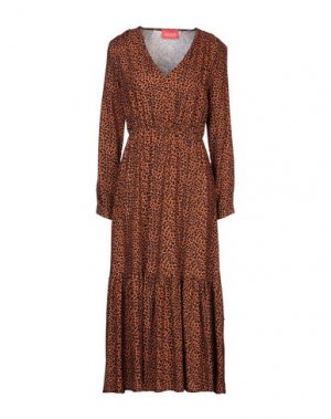 Длинное платье OUVERT DIMANCHE. Цвет: коричневый