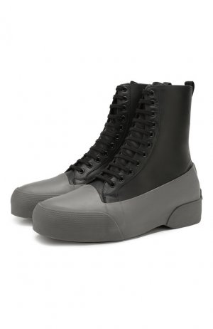 Комбинированные ботинки Dries Van Noten. Цвет: серый
