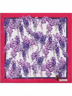 Шелковый платок с цветочным принтом Dolce & Gabbana. Цвет: фиолетовый