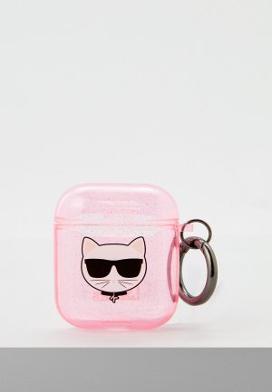 Чехол для наушников Karl Lagerfeld Airpods 1/2 силиконовый TPU. Цвет: розовый