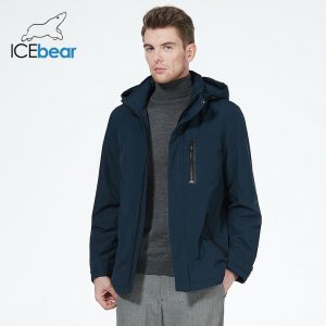 Новинка 2023 года, мужская повседневная короткая стеганая куртка, осенняя качественная ветрозащитная куртка с капюшоном MWC3124I ICEbear