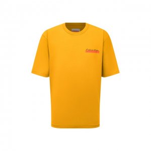 Хлопковая футболка Heron Preston for Calvin Klein. Цвет: оранжевый