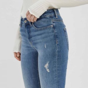 Женские джинсы скинни с завышенной талией и пятью карманами из хлопка VERO MODA