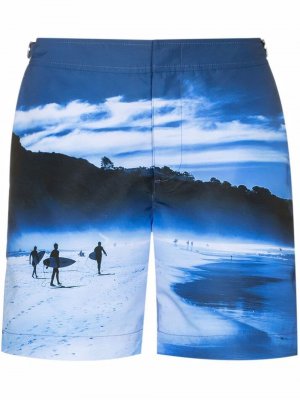 Bulldog surfers graphic swim shorts Orlebar Brown. Цвет: синий