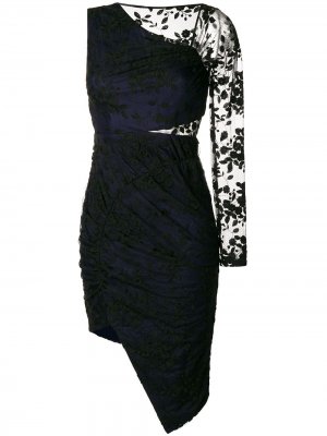 Платье асимметричного кроя с одним рукавом Three Floor. Цвет: черный