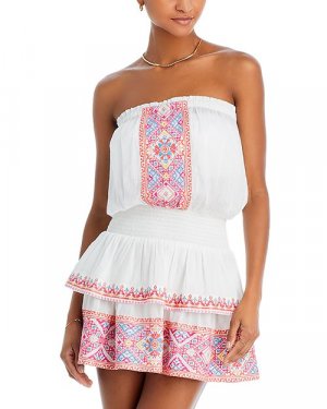 Мини-платье для плавания Jaycee с вышивкой , цвет White Ramy Brook