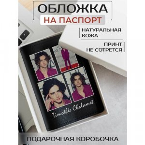 Обложка для паспорта на паспорт Тимоти Шаламе OP01887, черный RUSSIAN HandMade. Цвет: черный