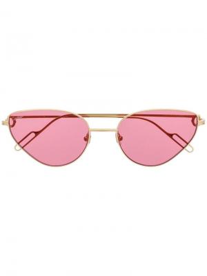Солнцезащитные очки в треугольной оправе Cartier Eyewear. Цвет: золотистый