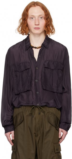 Пурпурная рубашка на пуговицах , цвет Dark purple Dries Van Noten