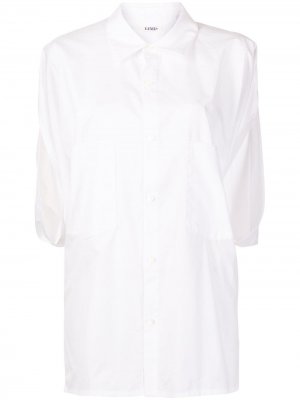Рубашка с драпировкой Yohji Yamamoto. Цвет: белый