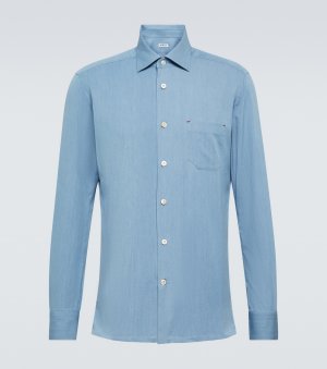 Хлопковая оксфордская рубашка , синий Kiton