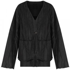 Пиджак, средней длины, силуэт трапеция, размер 42, черный Marc Point. Цвет: черный