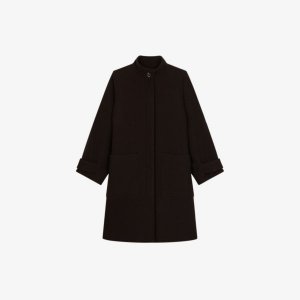 Пальто свободного кроя Villanova из смесовой шерсти с высоким воротником Soeur, коричневый SOEUR