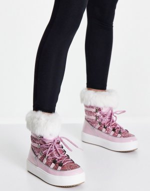 Розовые зимние ботинки -Розовый цвет Chiara Ferragni