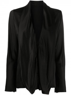 Блузка с длинными рукавами и драпировкой Haider Ackermann. Цвет: черный