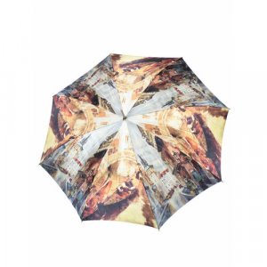 Зонт-трость , мультиколор ZEST. Цвет: серый/коричневый/бежевый/серебристый