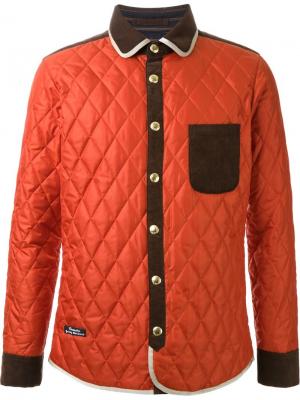 Стеганая куртка-рубашка Education From Youngmachines. Цвет: жёлтый и оранжевый
