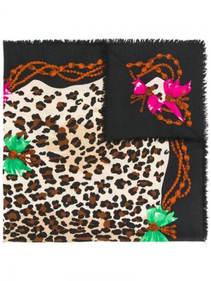Шарф с леопардовым принтом Christian Dior. Цвет: нейтральные цвета