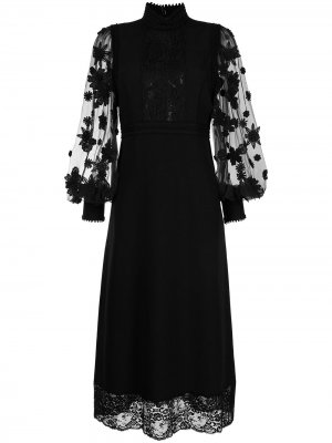 Длинное платье с кружевными вставками Andrew Gn. Цвет: черный