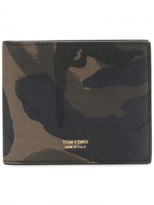 Бумажник с камуфляжным принтом Tom Ford. Цвет: зеленый