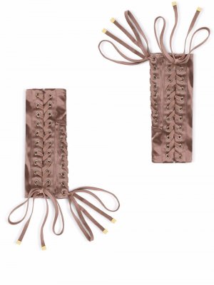 Перчатки на шнуровке Dolce & Gabbana. Цвет: коричневый