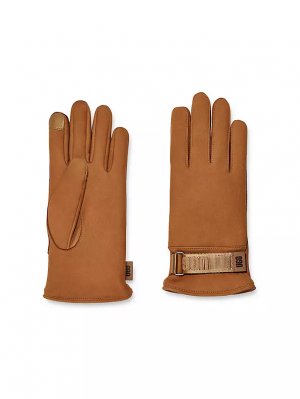 Замшевые перчатки с логотипом Ugg, цвет chestnut UGG