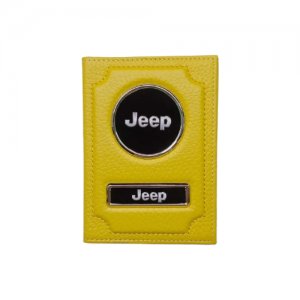 Обложка для автодокументов (джип) кожаная флотер Jeep