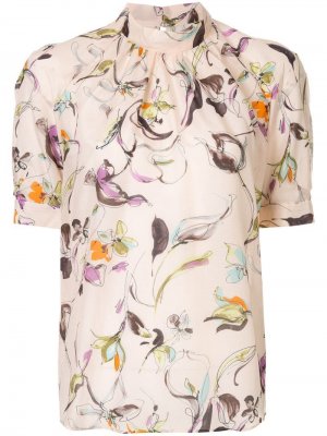 Блузка с цветочным принтом Tomorrowland. Цвет: розовый