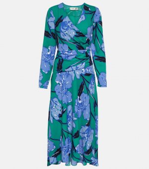 Платье миди feronia из крепа с цветочным принтом, мультиколор Diane von Furstenberg