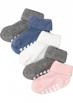 Носки для малыша из органического хлопка (5 пар) bonprix. Цвет: серый