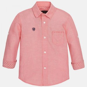 Рубашка , размер 80 (12 мес), коралловый Mayoral. Цвет: коралловый
