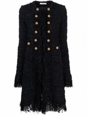 Длинное фактурное пальто Charlott. Цвет: черный