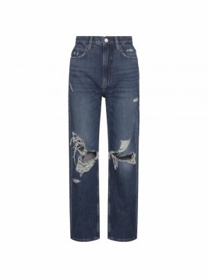 Прямые джинсы с рваным эффектом Frame Denim