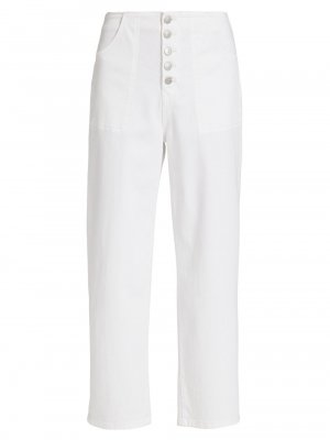 Эластичные широкие укороченные джинсы Crosbie с высокой посадкой , белый Veronica Beard