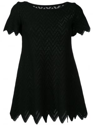 Zig-zag pattern shortsleeved blouse Alaïa. Цвет: чёрный